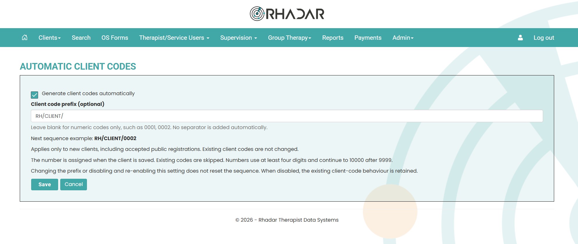 Rhadar automatic client code generation