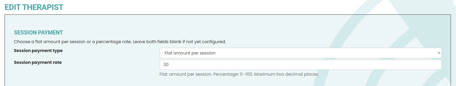 Rhadar Automated Therapist Timesheet Set Rate